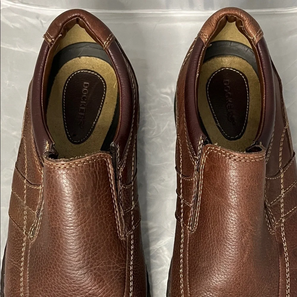 Dockers Men's Dark Brown Genuine Leather Slip-On Loafers - Size 11.5